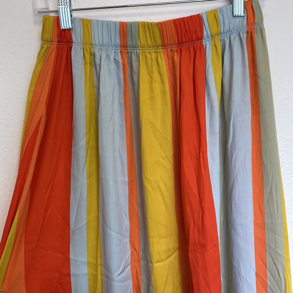 Loft Size Small Striped Midi Skirt
